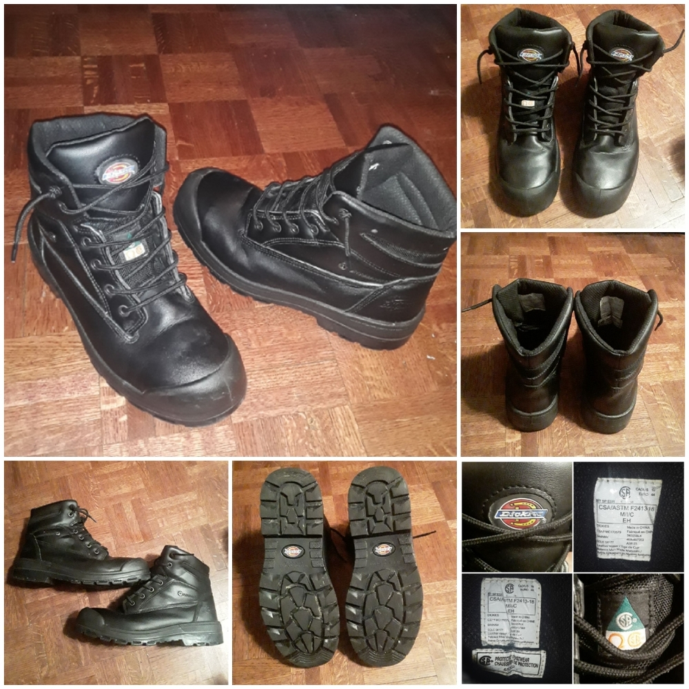 Dickies Like New Mens Size 10 Black CSA Approved Steeltoed Work/Casual Boots